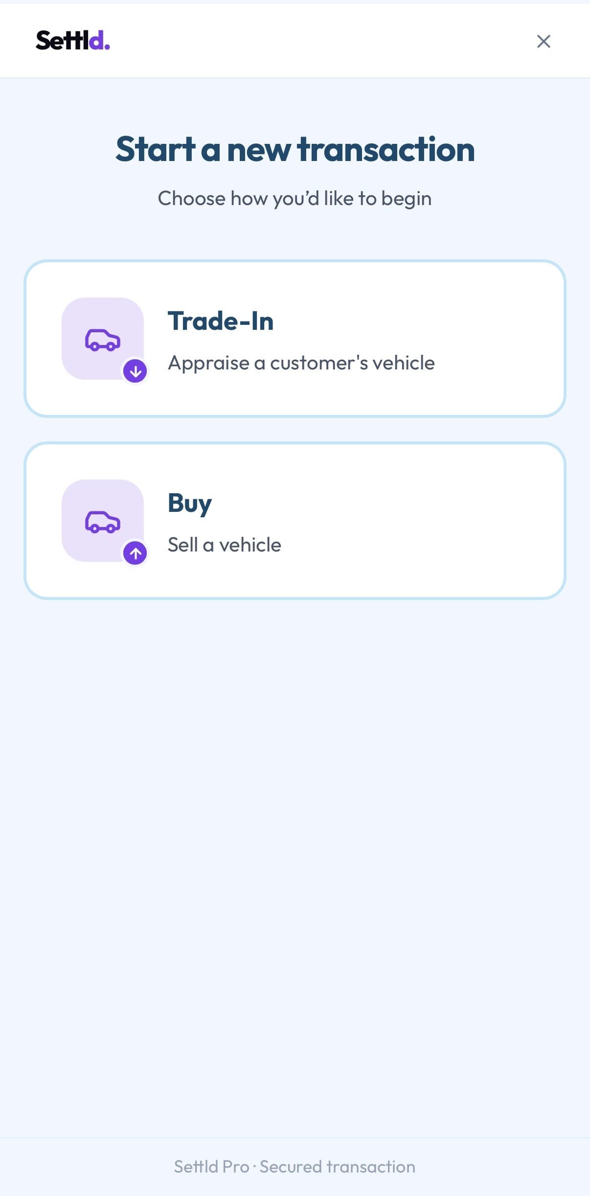 Scan Licence Plate — Settld app screenshot