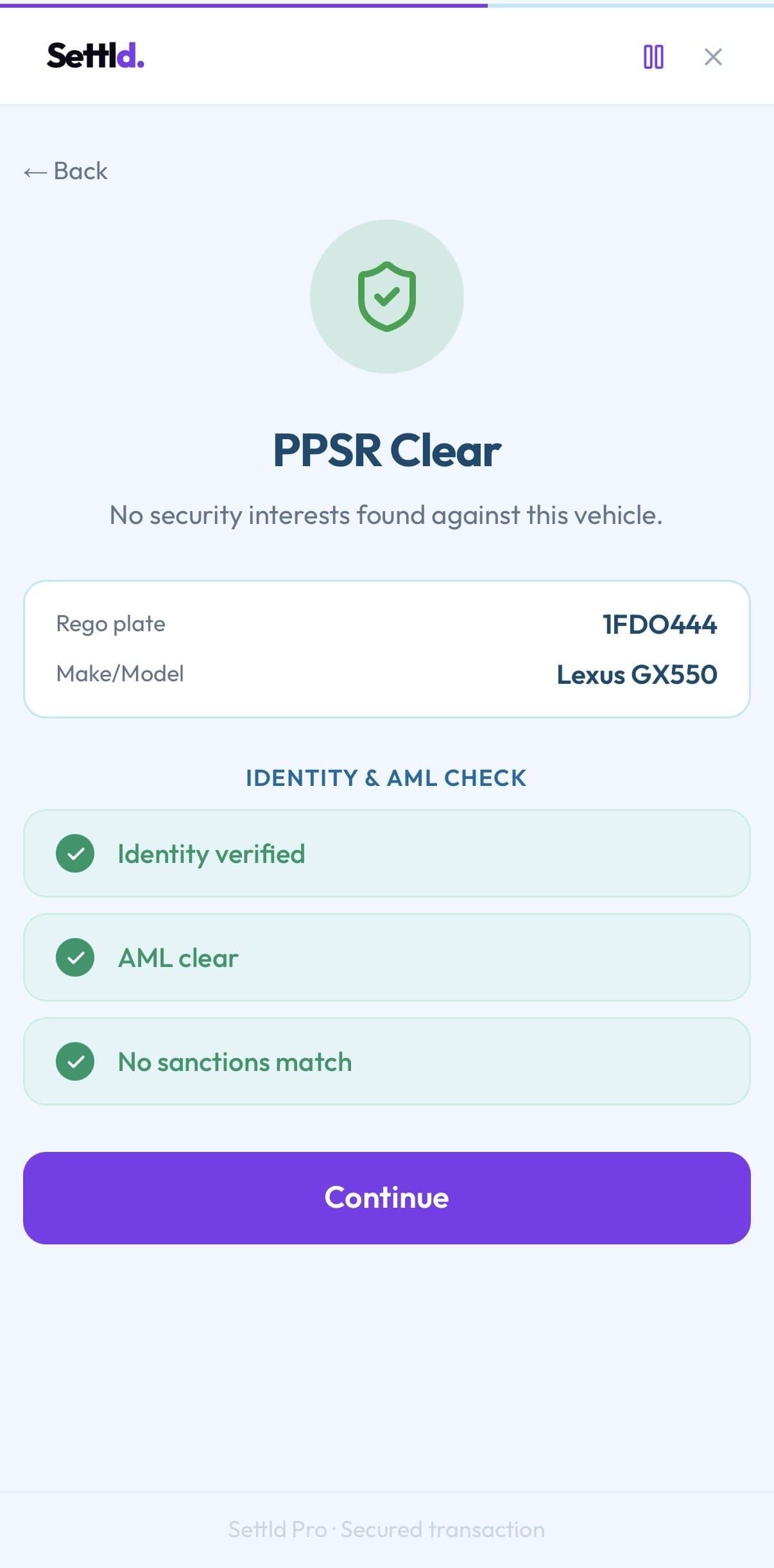 Compliance — Settld app screenshot